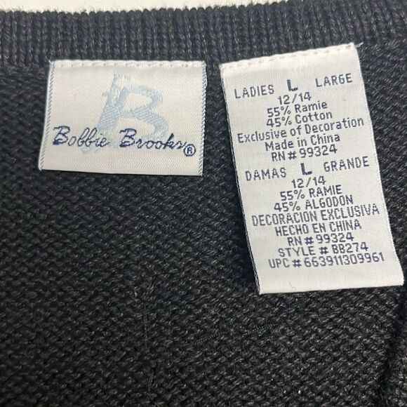 Bobbie Brooks Women’s V-neck Christmas Beading Embroidery Sleeveless Vest-L - Picture 16 of 16